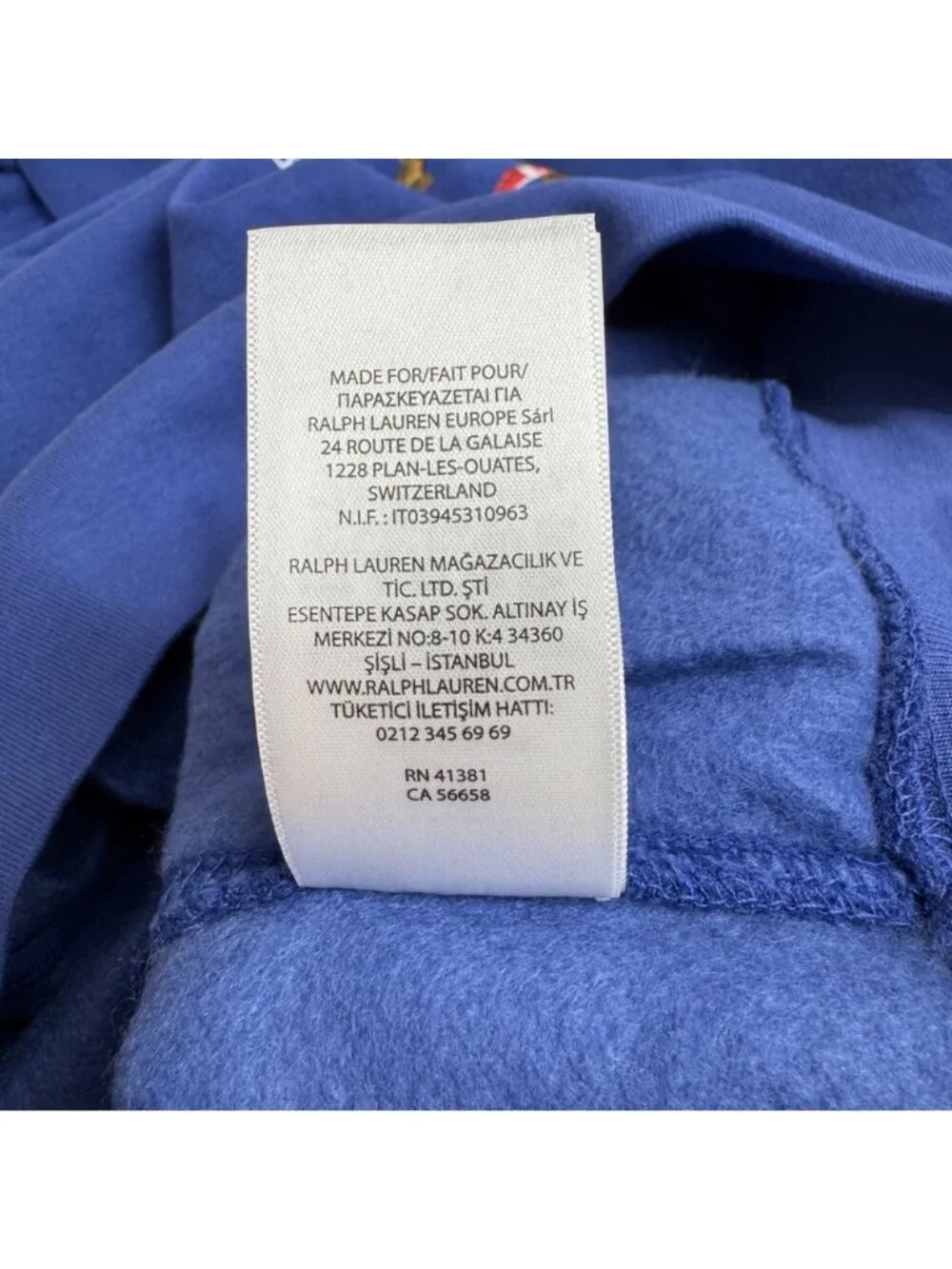 Polo Ralph Lauren NEW Blue Men's Med Polo Bear Graphic Sweatshirt‎ Hoodie Casual